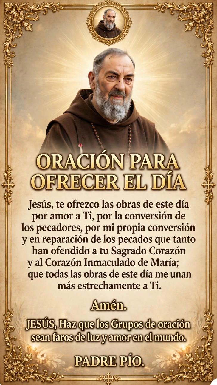 San P&iacute;o de Pietrelcina en oraci&oacute;n