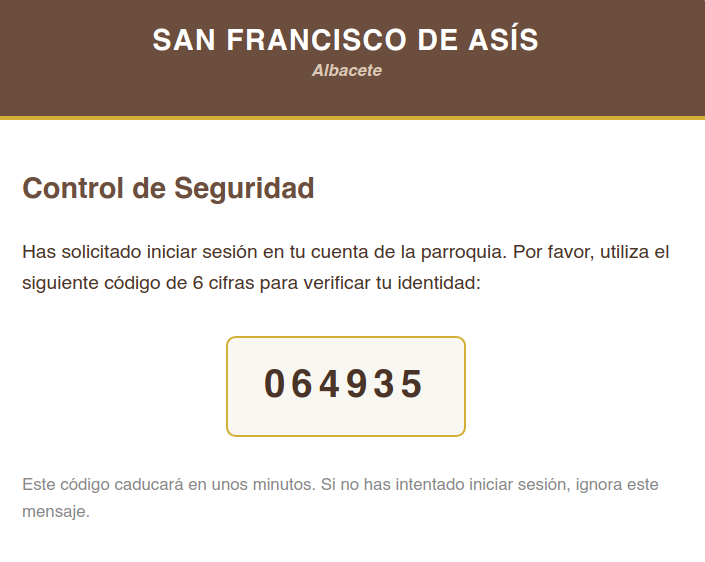 Email con código