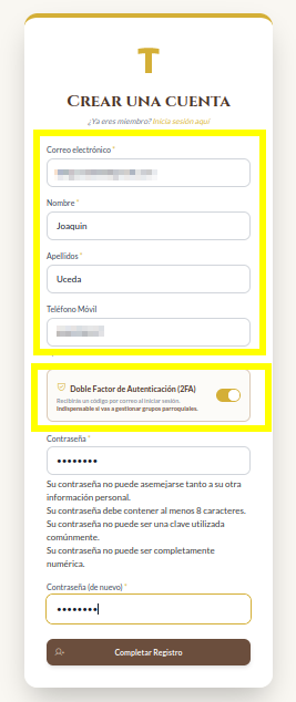 Formulario de Registro